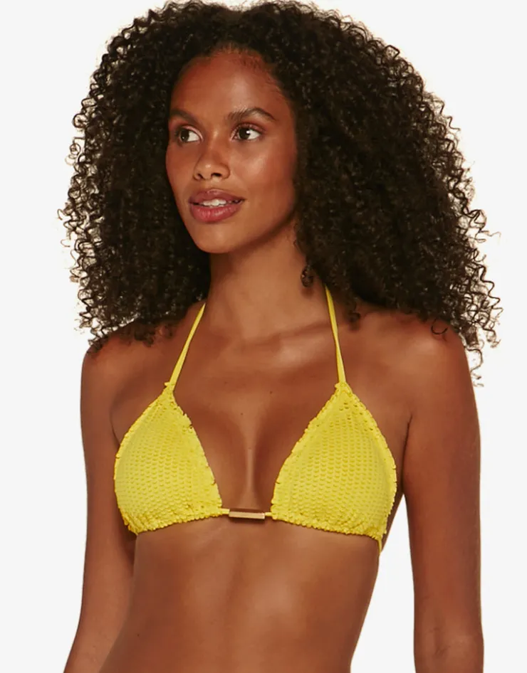 ViX Paula Hermanny Light Scales Ripple Tri Bikini Top - Yellow Online