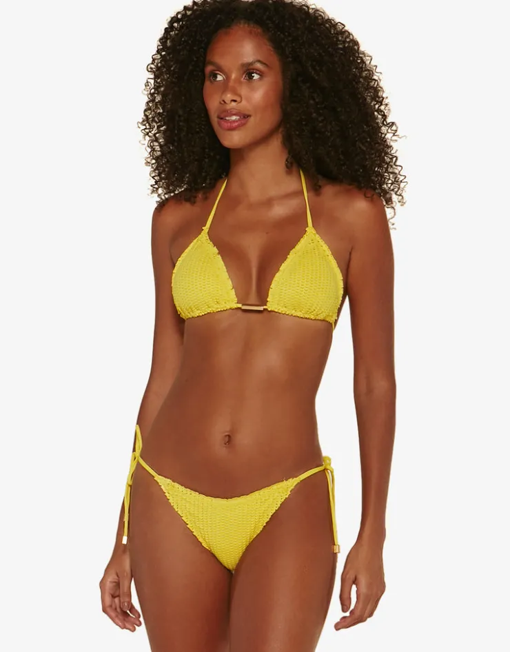 ViX Paula Hermanny Light Scales Ripple Tri Bikini Top - Yellow Online