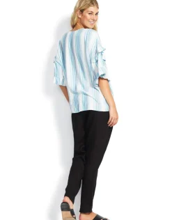 Seafolly Linen Drawcord Trousers - Black Outlet