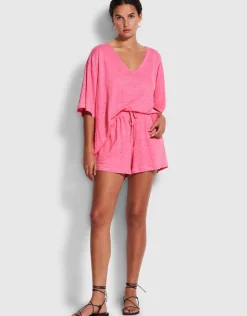 Seafolly Linen Jersey Beach Short - Pink Fashion