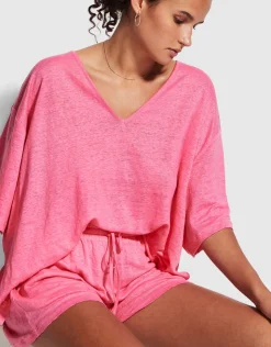 Seafolly Linen Jersey Beach Short - Pink Fashion