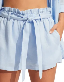 Seafolly Linen Paper Bag Short - Powder Blue Online