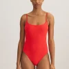 Polo Ralph Lauren Logo Jacquard Kennedy Swimsuit - Bright Hibiscus Fashion