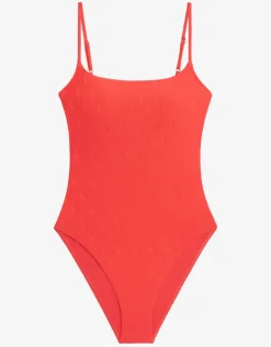 Polo Ralph Lauren Logo Jacquard Kennedy Swimsuit - Bright Hibiscus Fashion