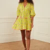Pink City Prints Luna Mini Dress - Lime Tulip New