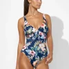 Lidea Lush Delight V Neck Swimsuit - Hibiscus Indigo Discount