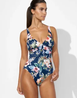 Lidea Lush Delight V Neck Swimsuit - Hibiscus Indigo Discount