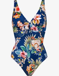 Lidea Lush Delight V Neck Swimsuit - Hibiscus Indigo Discount