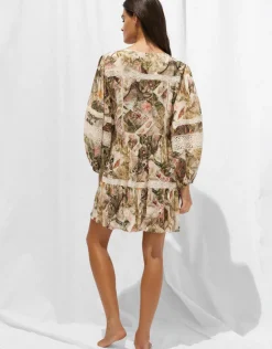 Watercult Lush Utopia Mini Tunic Dress - Botanical Camo Clearance