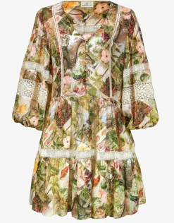 Watercult Lush Utopia Mini Tunic Dress - Botanical Camo Clearance