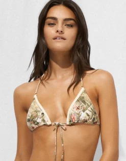 Watercult Lush Utopia Triangle Bikini Top - Botanical Camo New