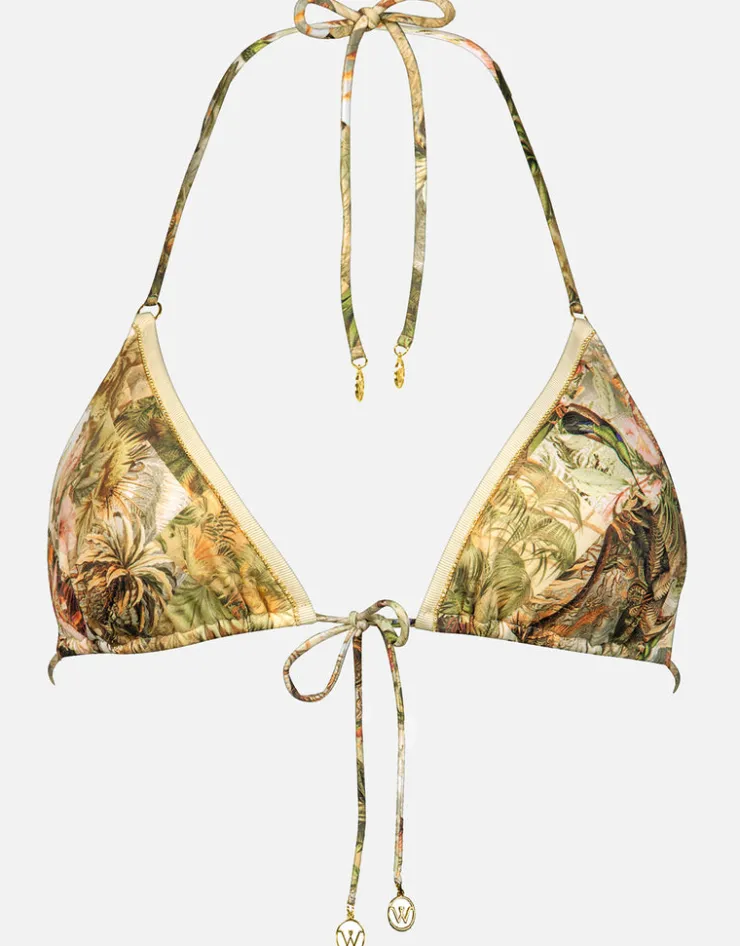 Watercult Lush Utopia Triangle Bikini Top - Botanical Camo New