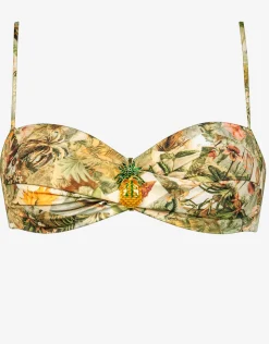 Watercult Lush Utopia Twist Bandeau Bikini Top - Botanical Camo Sale