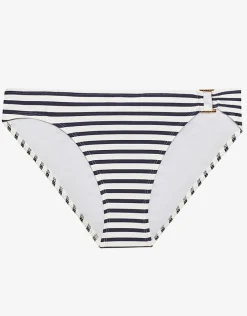 Lauren Ralph Lauren Luxe Stripe Ring Hipster Bikini Pant - Navy White Fashion