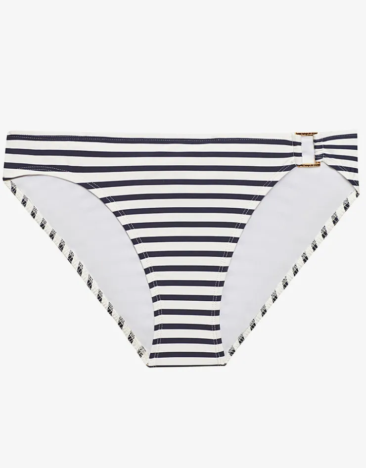 Lauren Ralph Lauren Luxe Stripe Ring Hipster Bikini Pant - Navy White Fashion