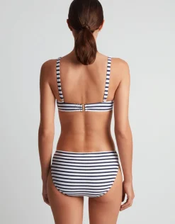 Lauren Ralph Lauren Luxe Stripe Ring OTS Bikini Top - Navy White Outlet
