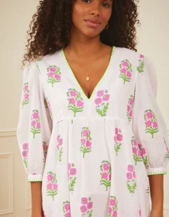 Pink City Prints Lydia Dress - Neon Agapanthus Sale