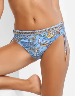 Maryan Mehlhorn Majorelle Adjustable Side Bikini Pant - Oriental Horizon Blue Clearance