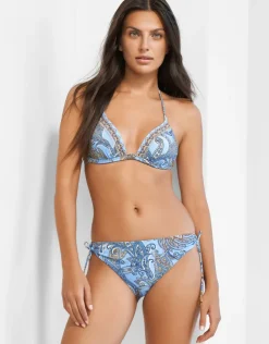 Maryan Mehlhorn Majorelle Loop Side Bikini Pant - Oriental Horizon Blue Clearance