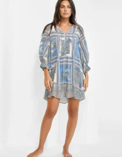 Maryan Mehlhorn Majorelle Tunic - Oriental Horizon Blue Hot