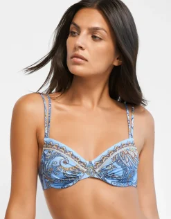 Maryan Mehlhorn Majorelle Underwired Bikini Top - Oriental Horizon Blue Hot