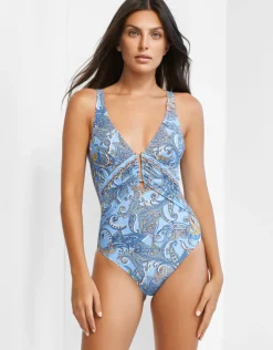 Maryan Mehlhorn Majorelle Underwired Swimsuit - Oriental Horizon Blue Sale