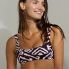 Watercult Makro Notion Bralette Bikini Top - Cream Aubergine Sale