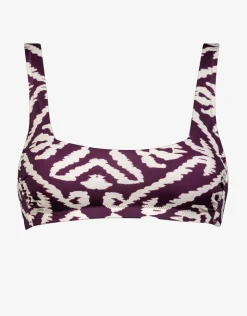 Watercult Makro Notion Bralette Bikini Top - Cream Aubergine Sale