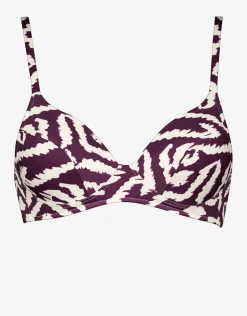 Watercult Makro Notion Moulded Bikini Top - Cream Aubergine Sale