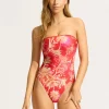 Seafolly Marbella DD Bandeau Swimsuit - Flame New