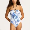 Seafolly Marbella Trim Front Swimsuit - White New