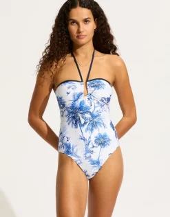 Seafolly Marbella Trim Front Swimsuit - White New