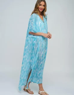 Pia Rossini Marina Maxi Kaftan - Blue New