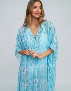 Pia Rossini Marina Maxi Kaftan - Blue New