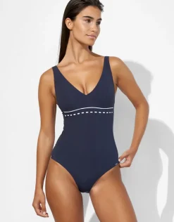 Lidea Marine Mindset Underwired V Neck Swimsuit - Skipper Blue Fashion