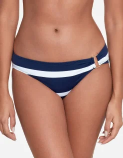 Lauren Ralph Lauren Mariner Stripe Ring Hipster Bikini Pant - Navy and White Hot