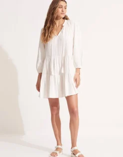 Seafolly Market Tier Dress - White Outlet