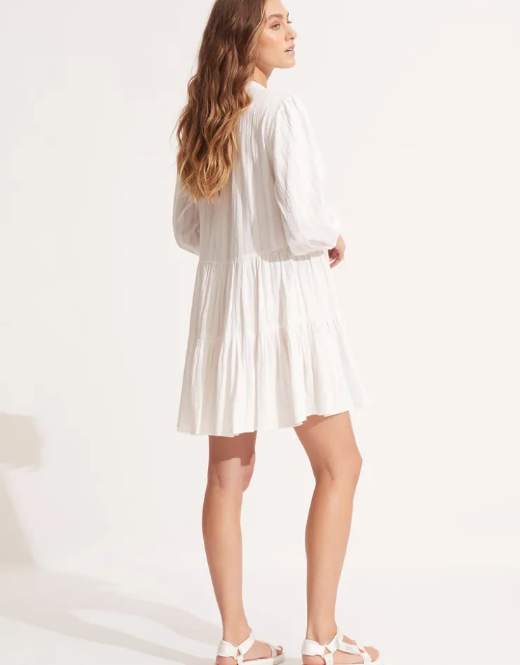Seafolly Market Tier Dress - White Outlet