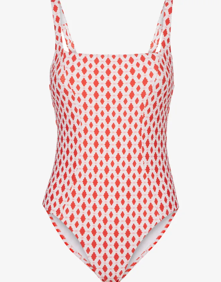Heidi Klein Marrakesh Tie Back One Piece Swimsuit - Red/White Fashion