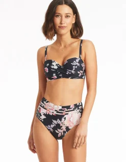 Sea Level Martini High Waist Bikini Pant - Black Hot