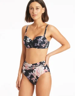 Sea Level Martini High Waist Bikini Pant - Black Hot