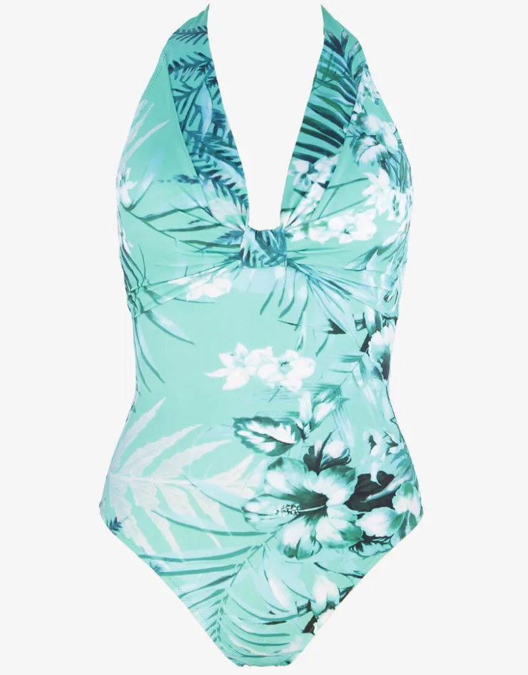 Roidal Mentha Halter Swimsuit - Green Fashion
