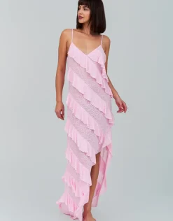 Pitusa Mermaid Ruffle Dress - Light Pink New