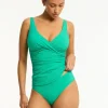 Sea Level Messina Cross Front Multi-fit Tankini Top - Evergreen Fashion