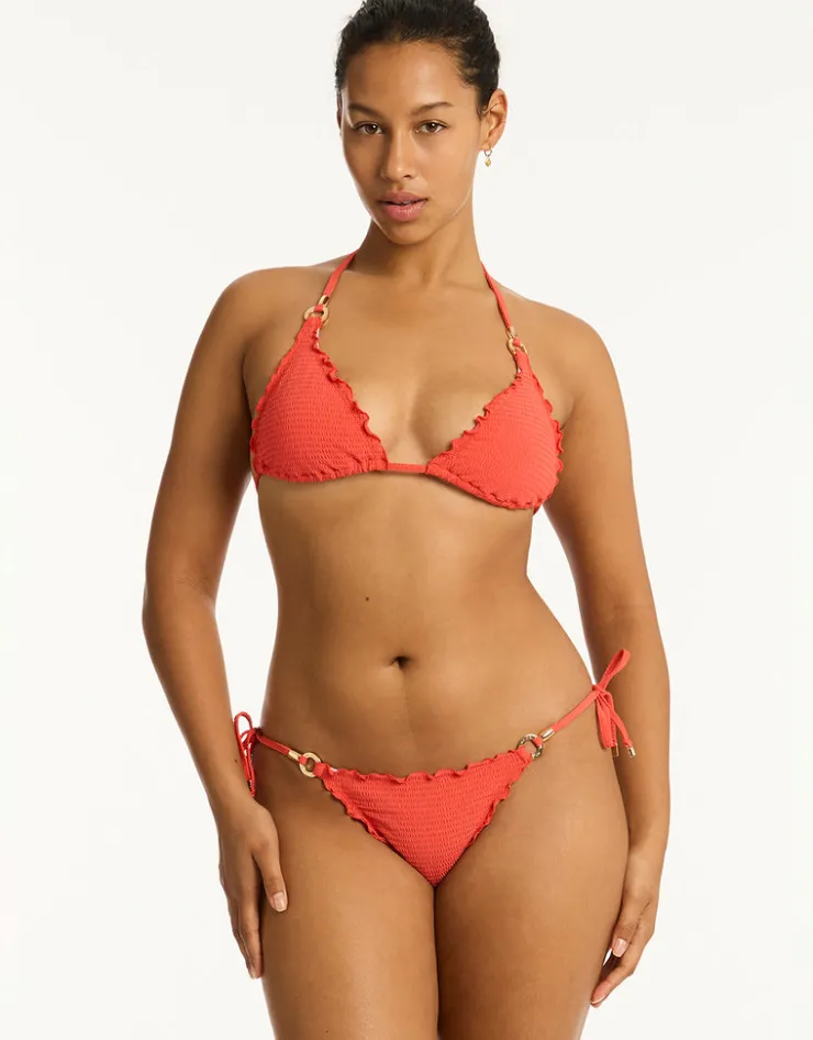 Sea Level Messina Halter Slide Tri Bikini Top - Flame Fashion
