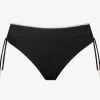 Maryan Mehlhorn Metrics Adjustable Leg Bikini Pant - Black White and Gold Hot