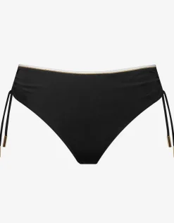 Maryan Mehlhorn Metrics Adjustable Leg Bikini Pant - Black White and Gold Hot