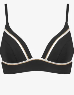 Maryan Mehlhorn Metrics Bralette Bikini Top - Black White and Gold Clearance