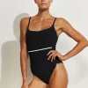 Maryan Mehlhorn Metrics Underwired Swimsuit- Black White and Gold Outlet