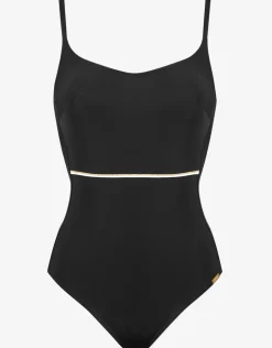 Maryan Mehlhorn Metrics Underwired Swimsuit- Black White and Gold Outlet